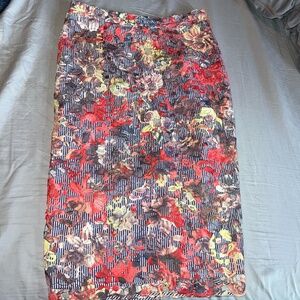 Halogen Prairie Lace Floral Pencil Skirt